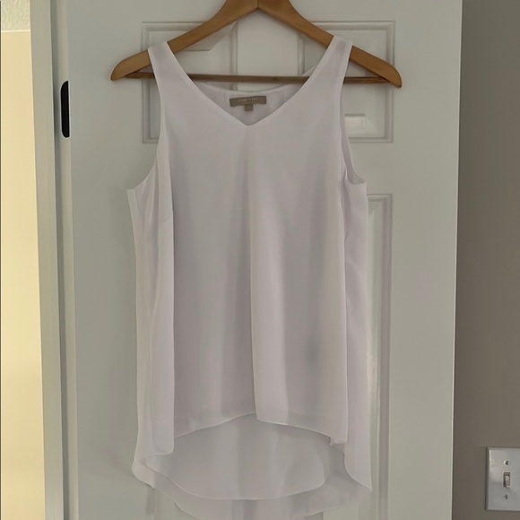 Joan Vass White Layered Tank Top - Picture 1 of 3